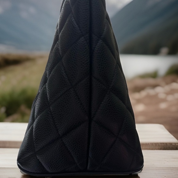 Chanel Medallion Black Quilted Caviar Skin Tote with Aged Silver Hardware - Picture 8 of 15